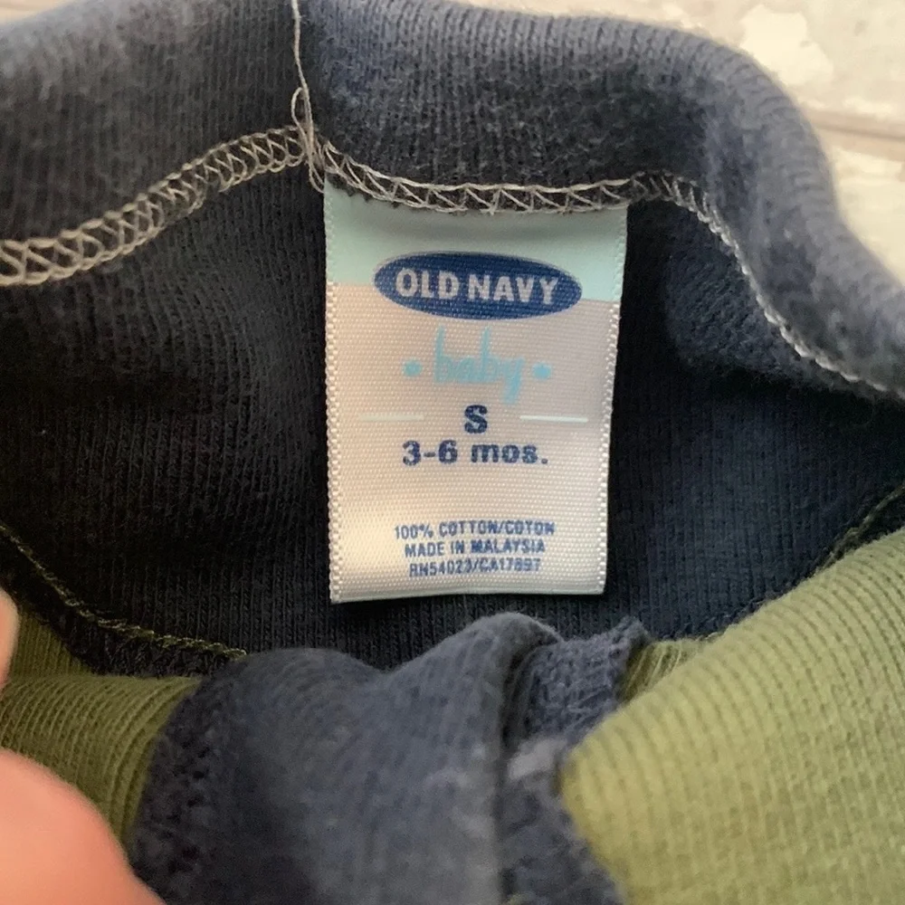 Gymboree 3-6m Baby Boy Henley Onesies Long Sleeve Bodysuits Blue Green 3m 6m